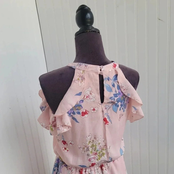 Ava Yelly Pink Floral Ruffle Sleeveless Dress Nordstrom Flowy Keyhole Sz 16 - Picture 6 of 16